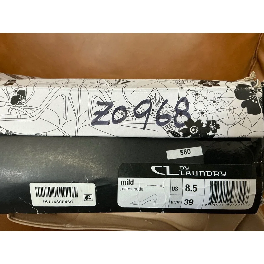 CL by Laundry Mild Peep Toe Pump Womens 8.5 Nude Patent Platform